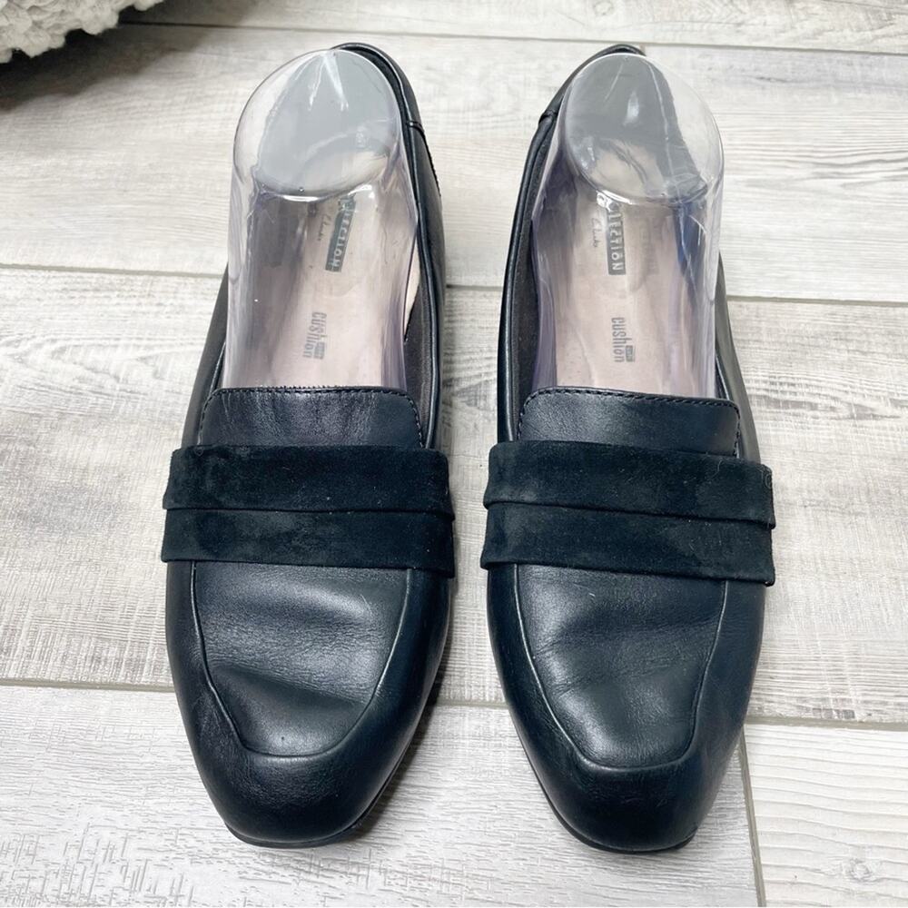 Clarks Collection Juliet Rose Leather Slip On Loafers Black Size 9.5M